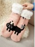 Indoor  Anti-Slippery  Slipper Socks W/ Party Cat Design